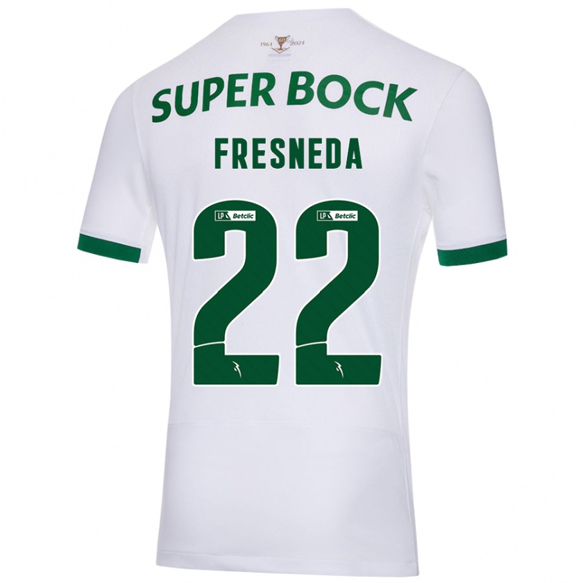 Kandiny Herren Iván Fresneda #22 Weiß Grün Auswärtstrikot Trikot 2024/25 T-Shirt