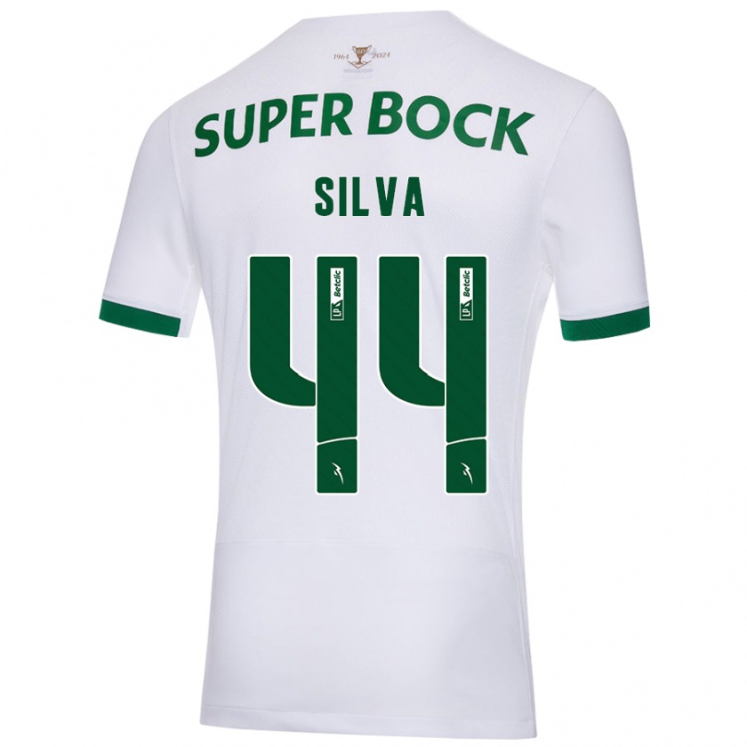 Kandiny Herren Pedro Silva #44 Weiß Grün Auswärtstrikot Trikot 2024/25 T-Shirt