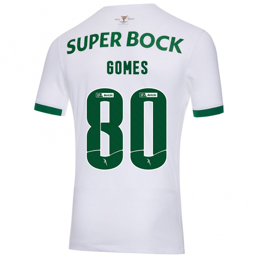 Kandiny Herren Luís Gomes #80 Weiß Grün Auswärtstrikot Trikot 2024/25 T-Shirt