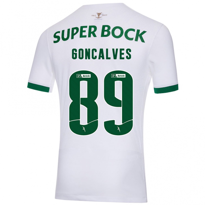 Kandiny Herren André Gonçalves #89 Weiß Grün Auswärtstrikot Trikot 2024/25 T-Shirt