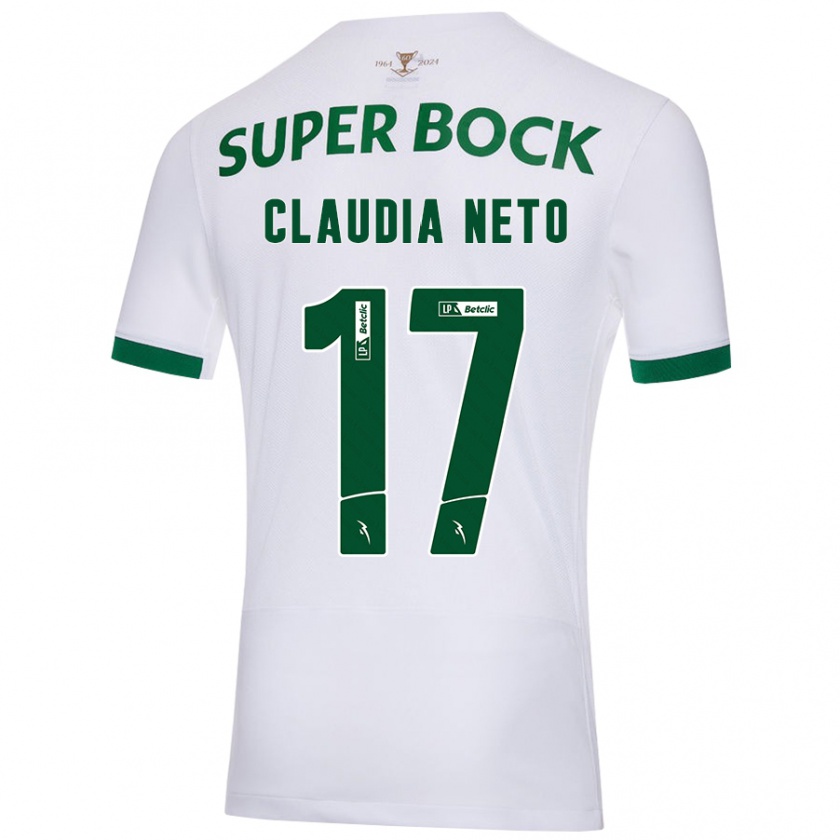 Kandiny Herren Cláudia Teresa Pires Neto #17 Weiß Grün Auswärtstrikot Trikot 2024/25 T-Shirt