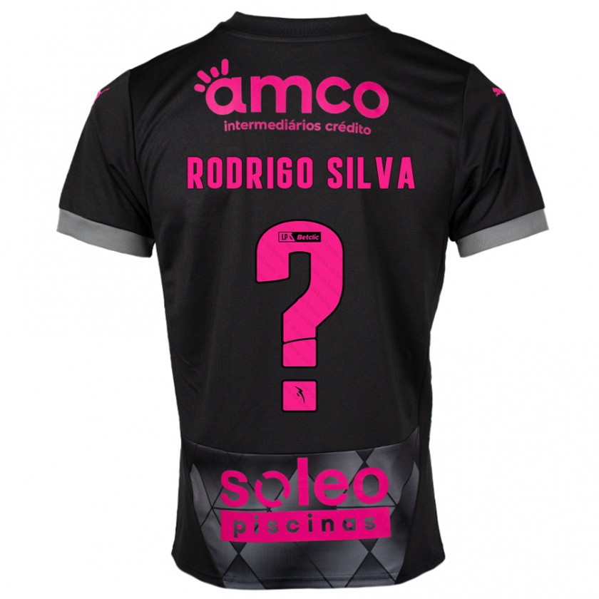 Kandiny Herren Rodrigo Silva #0 Schwarz Rosa Auswärtstrikot Trikot 2024/25 T-Shirt