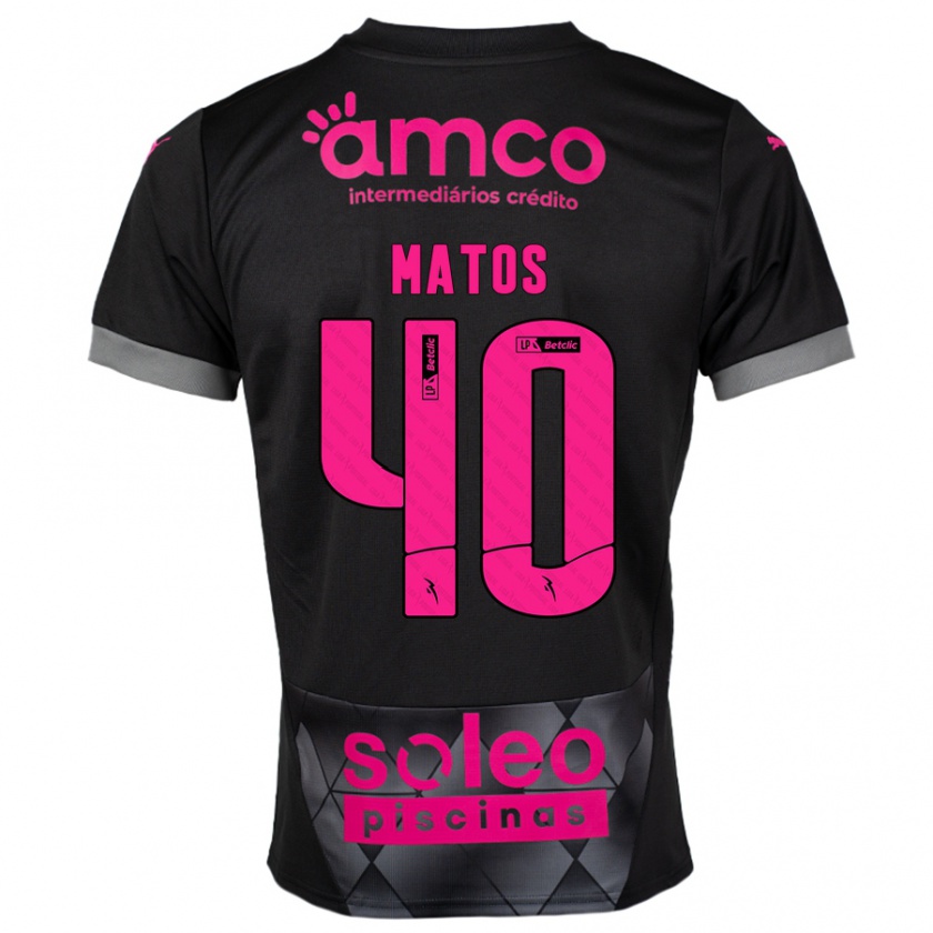 Kandiny Herren João Matos #40 Schwarz Rosa Auswärtstrikot Trikot 2024/25 T-Shirt