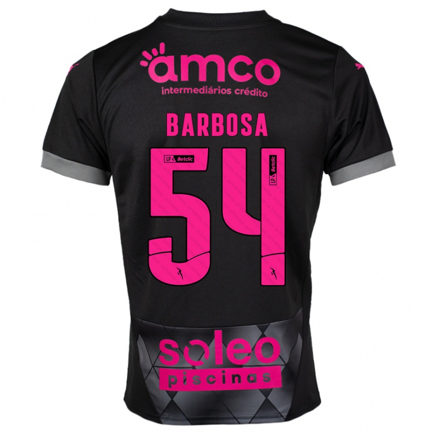 Kandiny Herren Guilherme Barbosa #54 Schwarz Rosa Auswärtstrikot Trikot 2024/25 T-Shirt