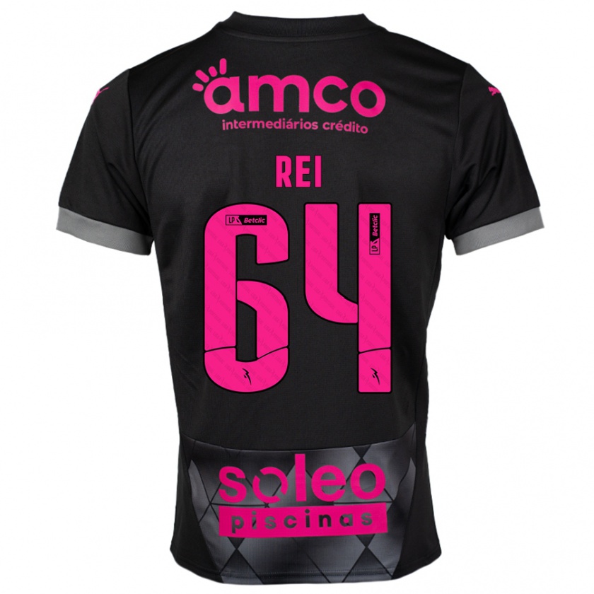 Kandiny Herren Ricardo Rei #64 Schwarz Rosa Auswärtstrikot Trikot 2024/25 T-Shirt