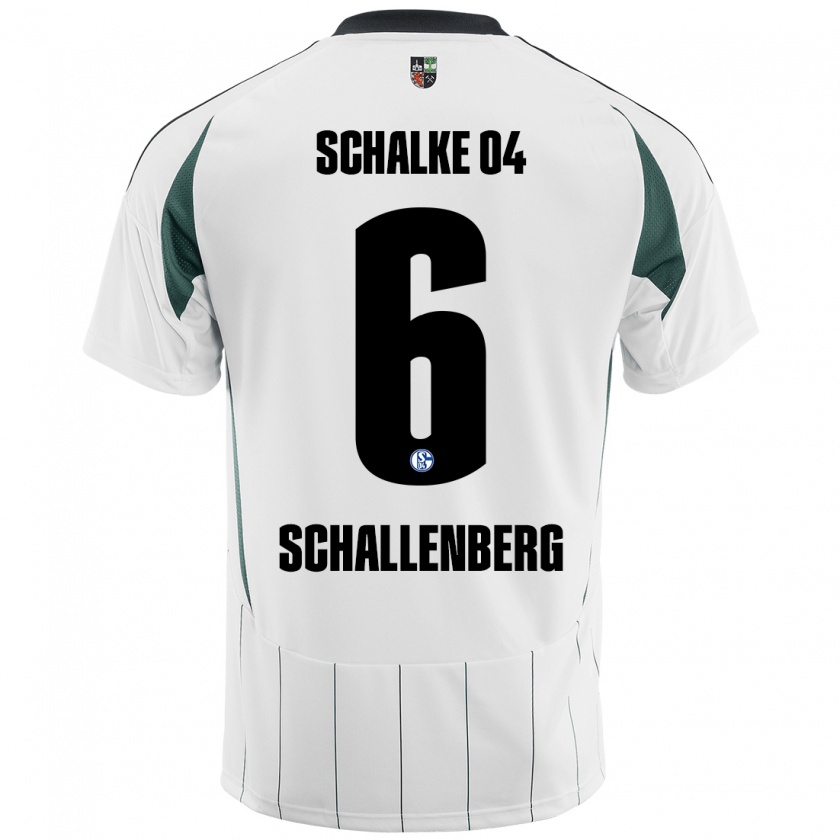 Kandiny Herren Ron Schallenberg #6 Weiß Grün Auswärtstrikot Trikot 2024/25 T-Shirt