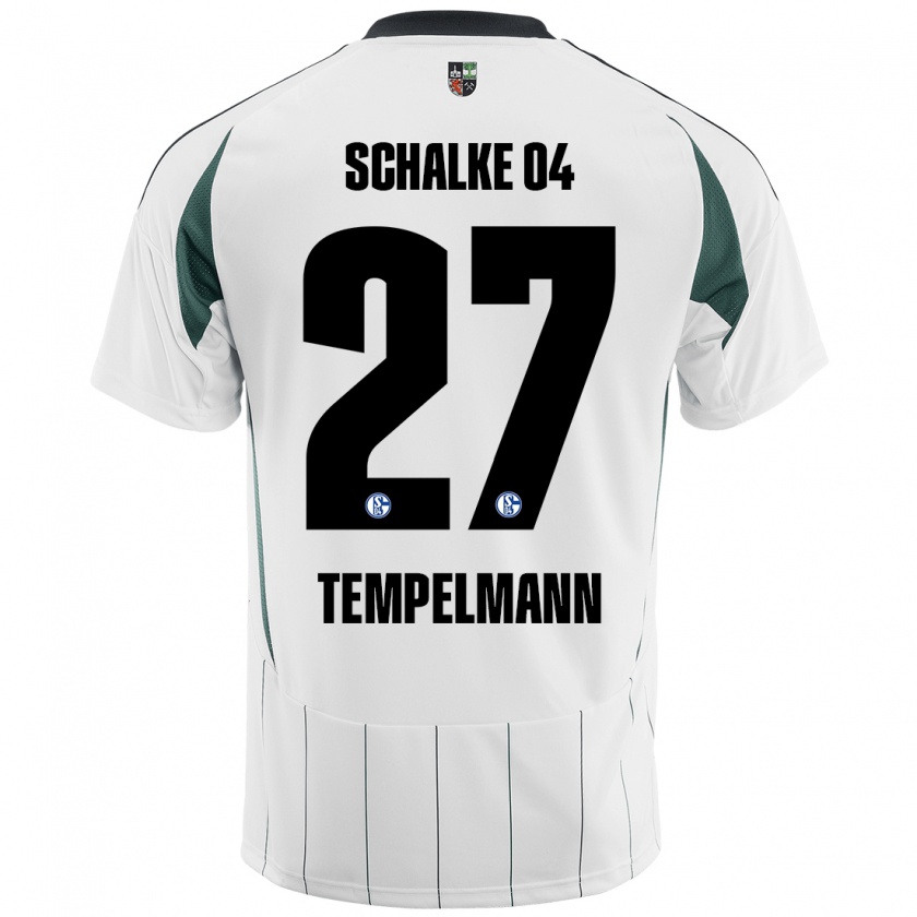 Kandiny Herren Lino Tempelmann #27 Weiß Grün Auswärtstrikot Trikot 2024/25 T-Shirt