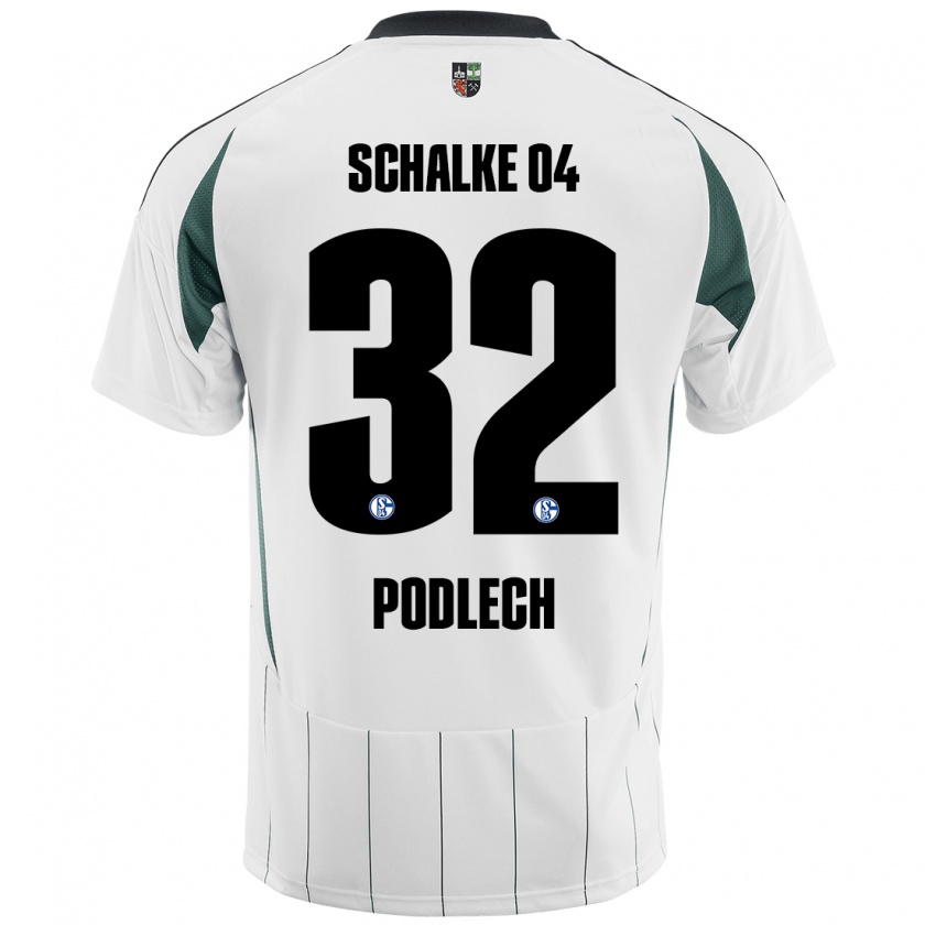 Kandiny Herren Luca Podlech #32 Weiß Grün Auswärtstrikot Trikot 2024/25 T-Shirt