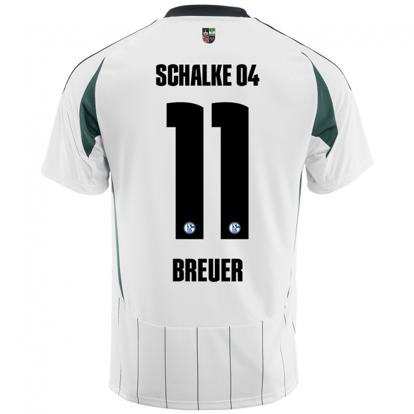 Kandiny Herren Simon Breuer #11 Weiß Grün Auswärtstrikot Trikot 2024/25 T-Shirt