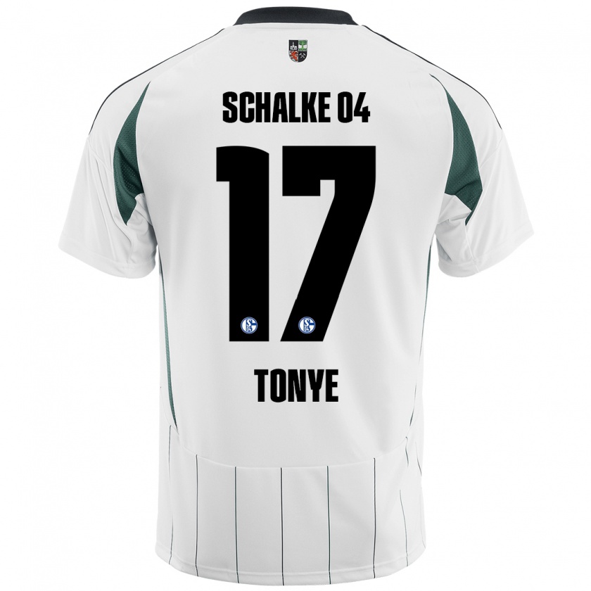 Kandiny Herren Yannick Tonye #17 Weiß Grün Auswärtstrikot Trikot 2024/25 T-Shirt