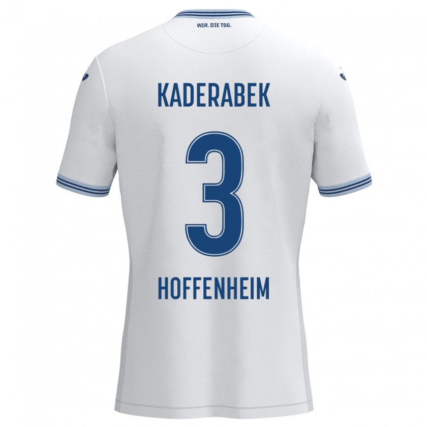 Kandiny Herren Pavel Kaderabek #3 Weiß Blau Auswärtstrikot Trikot 2024/25 T-Shirt