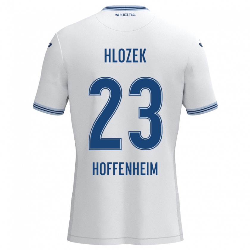 Kandiny Herren Adam Hlozek #23 Weiß Blau Auswärtstrikot Trikot 2024/25 T-Shirt