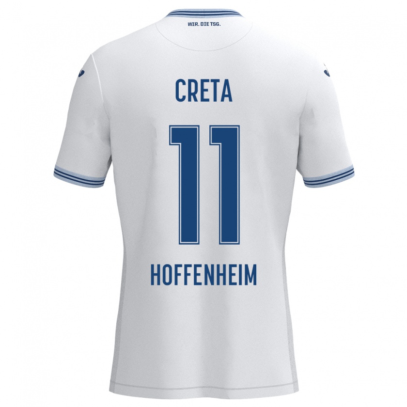 Kandiny Herren David Creța #11 Weiß Blau Auswärtstrikot Trikot 2024/25 T-Shirt