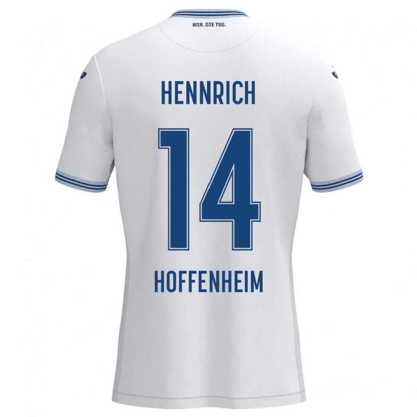 Kandiny Herren Paul Hennrich #14 Weiß Blau Auswärtstrikot Trikot 2024/25 T-Shirt