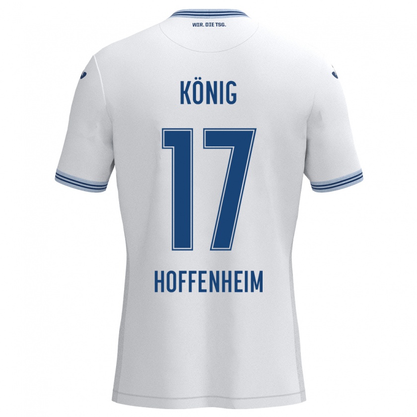 Kandiny Herren Noah König #17 Weiß Blau Auswärtstrikot Trikot 2024/25 T-Shirt