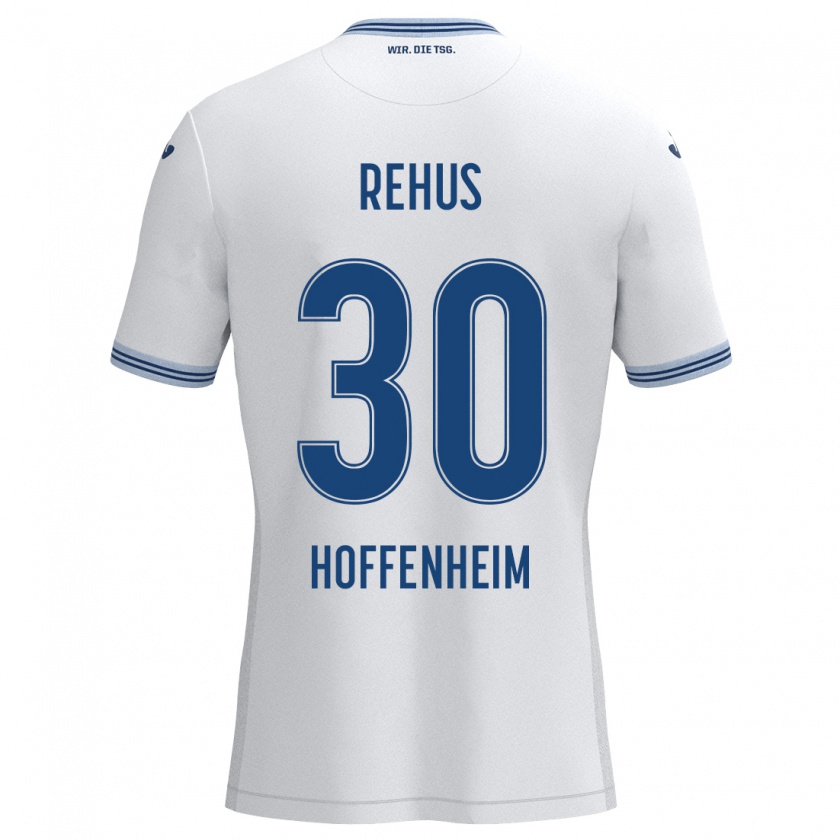 Kandiny Herren Milan Rehus #30 Weiß Blau Auswärtstrikot Trikot 2024/25 T-Shirt