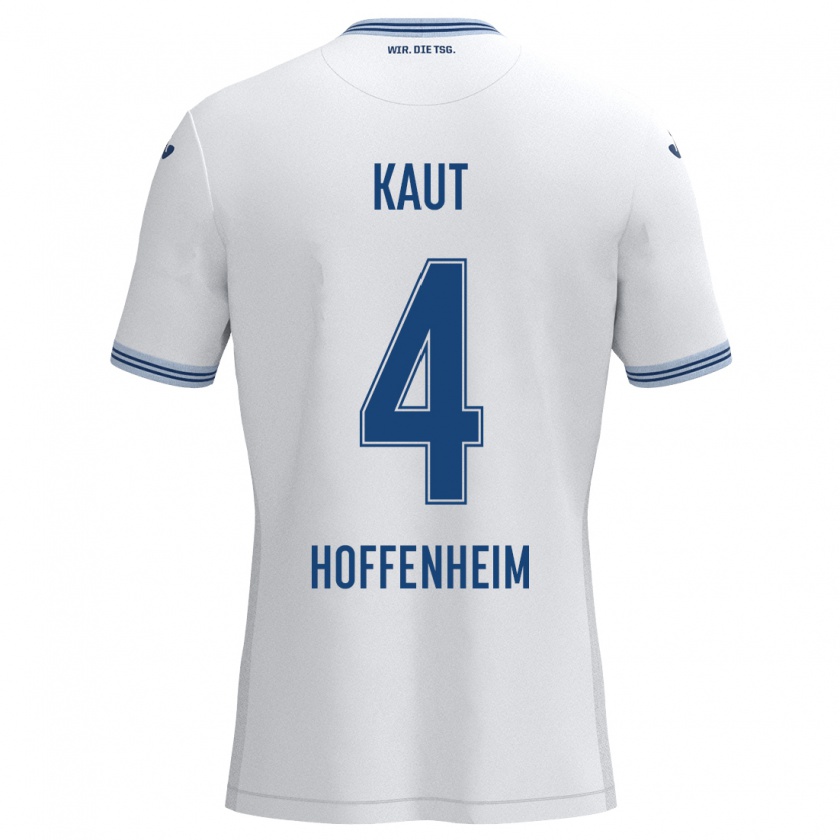 Kandiny Herren Lisann Kaut #4 Weiß Blau Auswärtstrikot Trikot 2024/25 T-Shirt