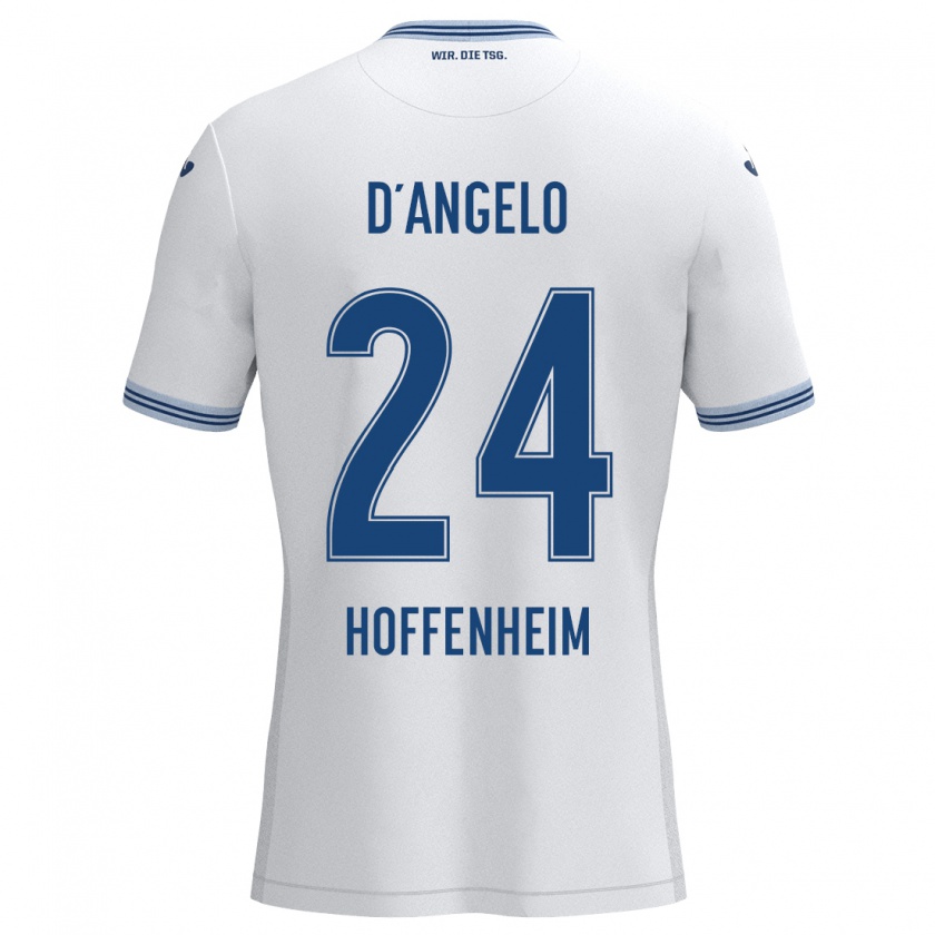 Kandiny Herren Chiara D'angelo #24 Weiß Blau Auswärtstrikot Trikot 2024/25 T-Shirt