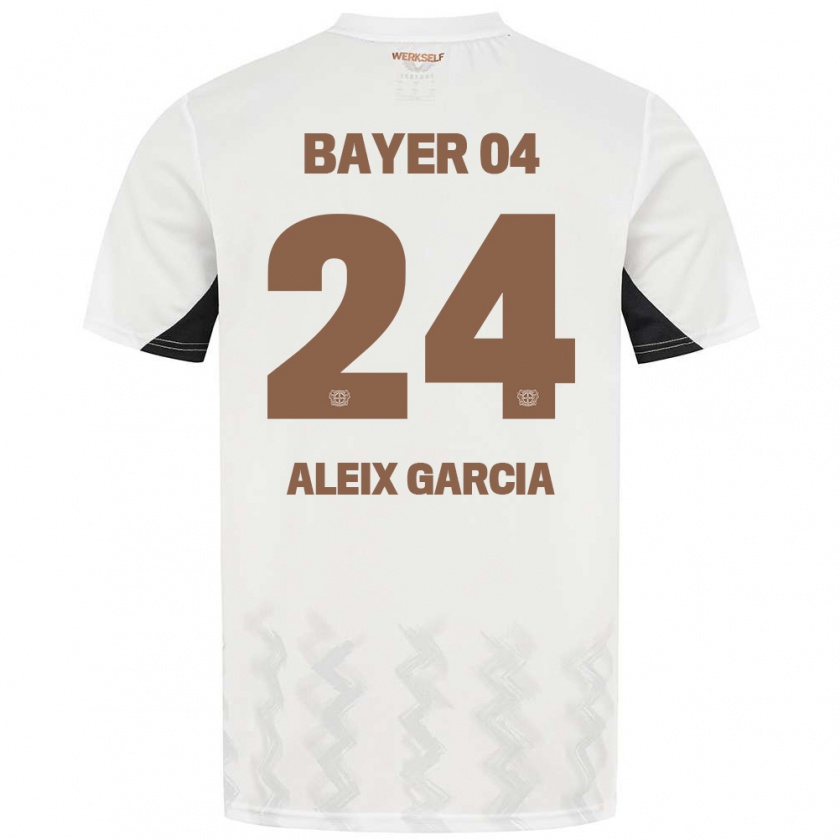 Kandiny Herren Aleix García #24 Weiß Schwarz Auswärtstrikot Trikot 2024/25 T-Shirt