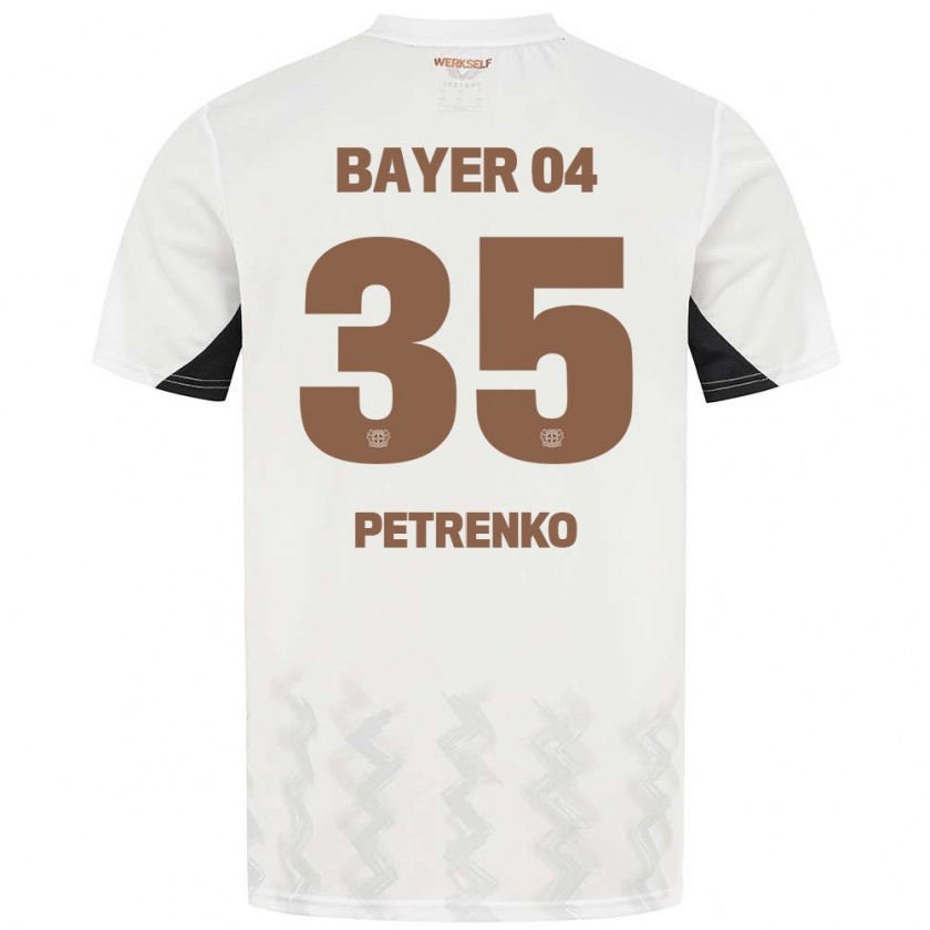 Kandiny Herren Oleksandr Petrenko #35 Weiß Schwarz Auswärtstrikot Trikot 2024/25 T-Shirt