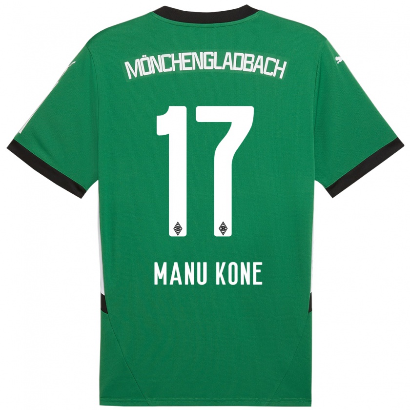 Kandiny Herren Manu Koné #17 Grün Weiß Auswärtstrikot Trikot 2024/25 T-Shirt