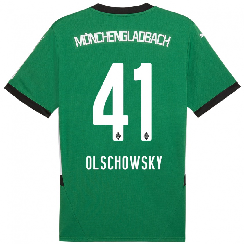 Kandiny Herren Jan Olschowsky #41 Grün Weiß Auswärtstrikot Trikot 2024/25 T-Shirt