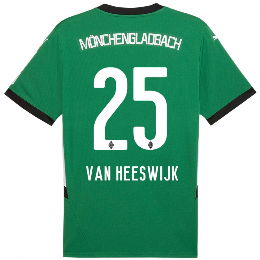 Kandiny Herren Amber Van Heeswijk #25 Grün Weiß Auswärtstrikot Trikot 2024/25 T-Shirt