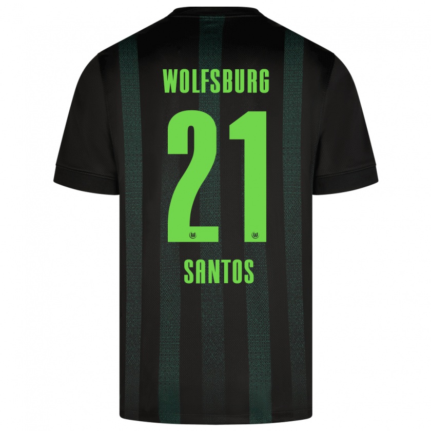 Kandiny Herren Leonardo Santos #21 Dunkelgrün Auswärtstrikot Trikot 2024/25 T-Shirt