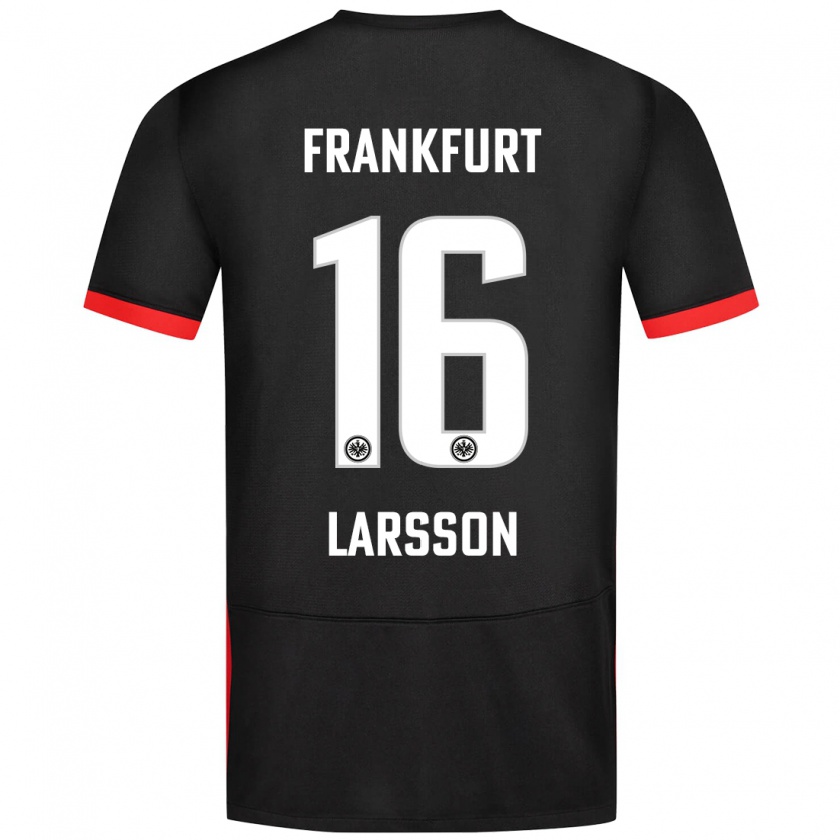 Kandiny Herren Hugo Larsson #16 Schwarz Auswärtstrikot Trikot 2024/25 T-Shirt