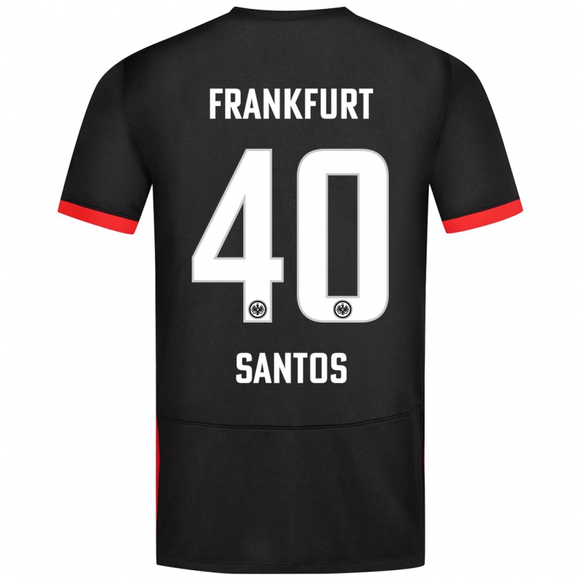 Kandiny Herren Kauã Santos #40 Schwarz Auswärtstrikot Trikot 2024/25 T-Shirt