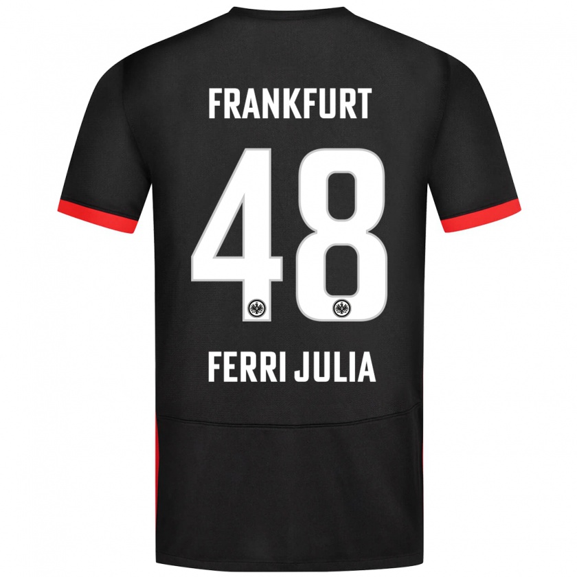 Kandiny Herren Nacho Ferri #48 Schwarz Auswärtstrikot Trikot 2024/25 T-Shirt