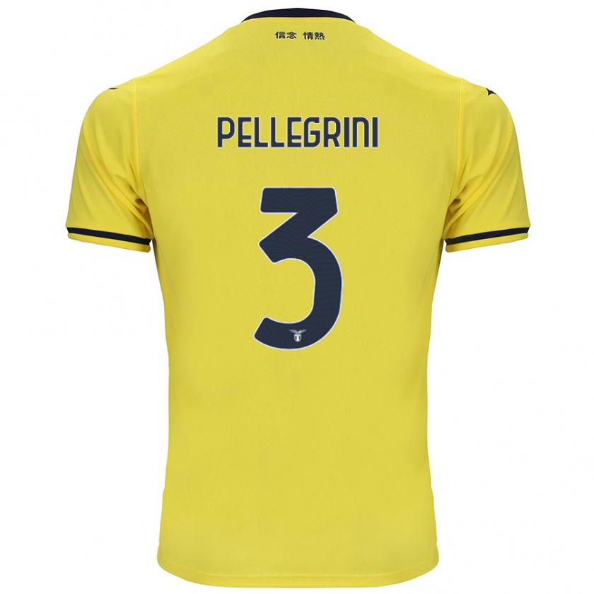 Kandiny Herren Luca Pellegrini #3 Gelb Auswärtstrikot Trikot 2024/25 T-Shirt