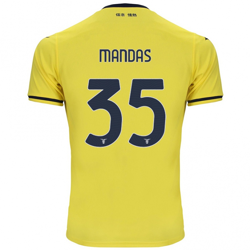 Kandiny Herren Christos Mandas #35 Gelb Auswärtstrikot Trikot 2024/25 T-Shirt