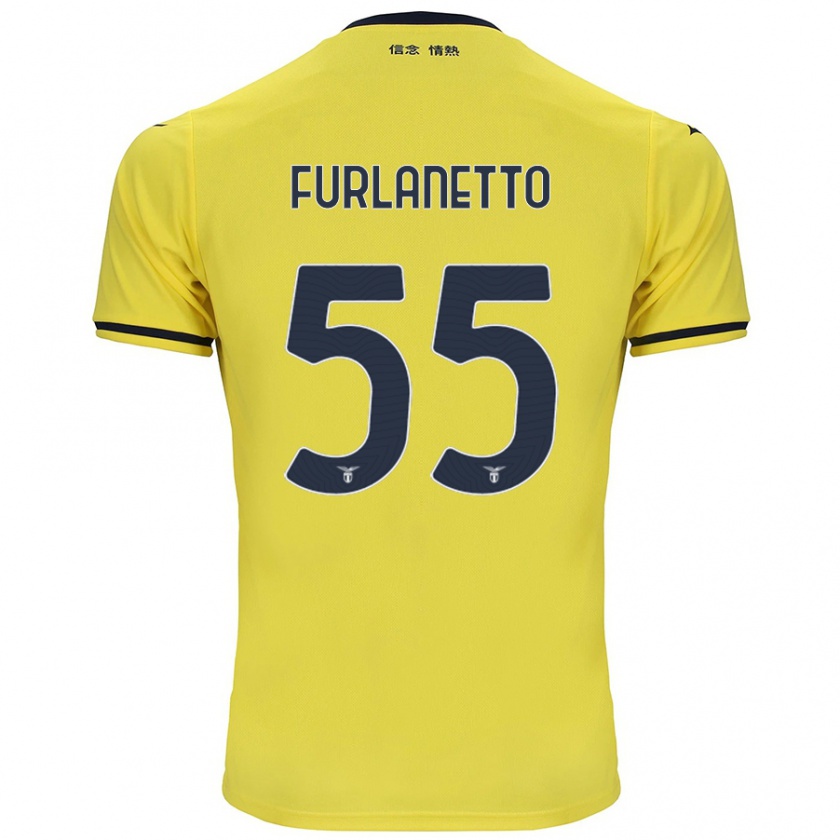 Kandiny Herren Alessio Furlanetto #55 Gelb Auswärtstrikot Trikot 2024/25 T-Shirt