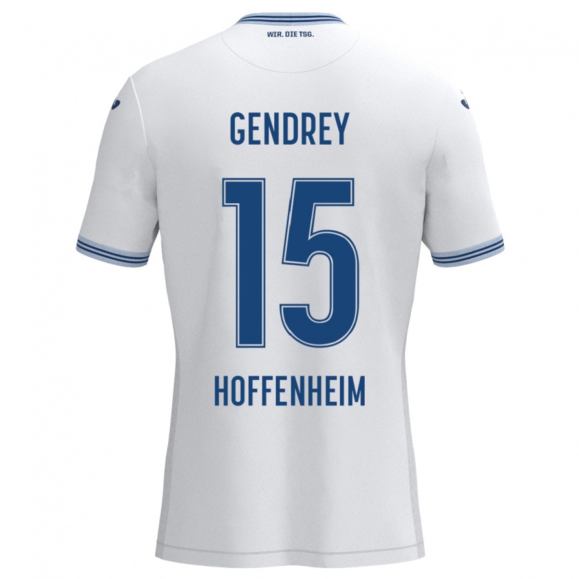 Kandiny Herren Valentin Gendrey #15 Weiß Schwarz Auswärtstrikot Trikot 2024/25 T-Shirt