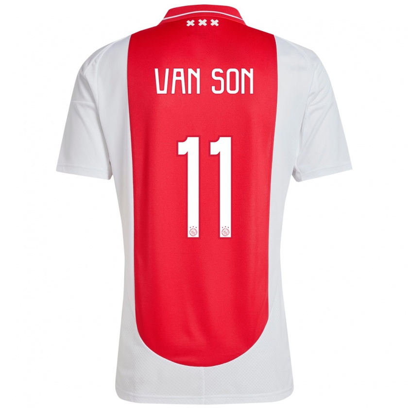 Kandiny Damen Daniël Van Son #11 Rot Weiß Heimtrikot Trikot 2024/25 T-Shirt