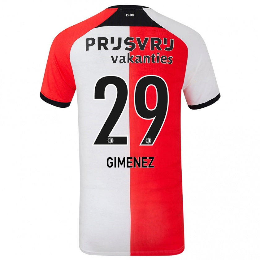 Kandiny Damen Santiago Gimenez #29 Rot Weiß Heimtrikot Trikot 2024/25 T-Shirt