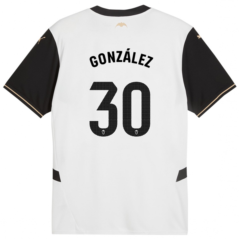 Kandiny Damen Hugo González #30 Weiß Schwarz Heimtrikot Trikot 2024/25 T-Shirt