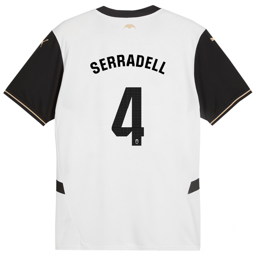 Kandiny Damen Álex Serradell #4 Weiß Schwarz Heimtrikot Trikot 2024/25 T-Shirt