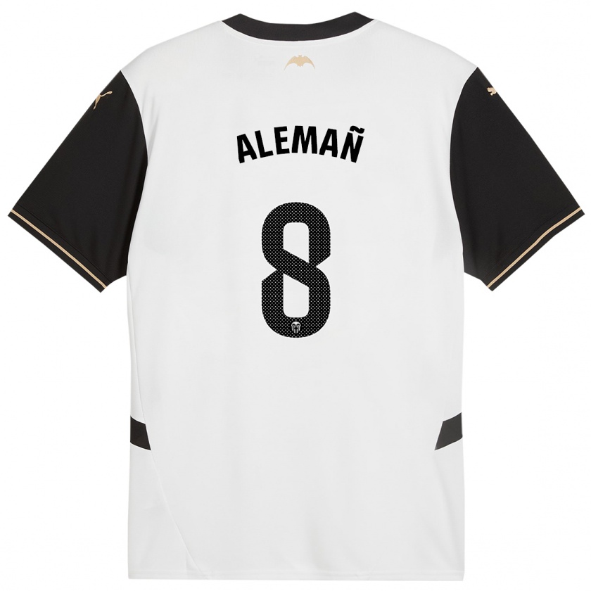 Kandiny Damen Pedro Alemañ #8 Weiß Schwarz Heimtrikot Trikot 2024/25 T-Shirt