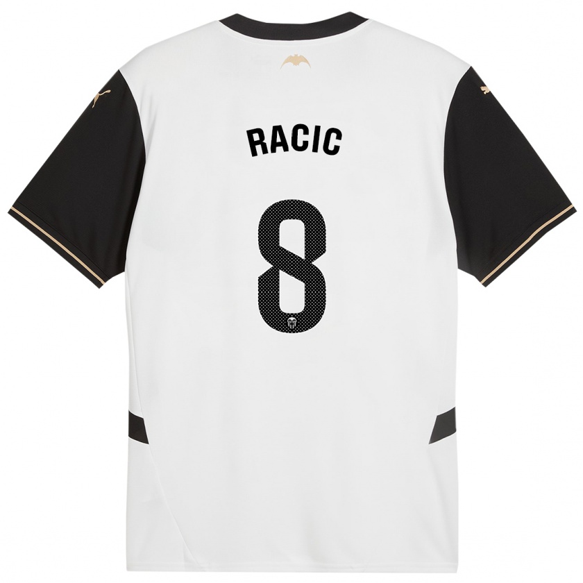 Kandiny Damen Uros Racic #8 Weiß Schwarz Heimtrikot Trikot 2024/25 T-Shirt