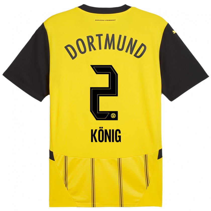 Kandiny Damen Niklas König #2 Gelb Schwarz Heimtrikot Trikot 2024/25 T-Shirt