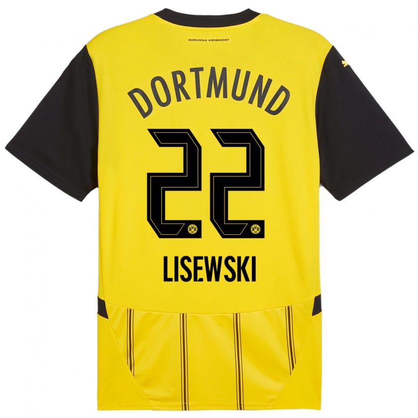 Kandiny Damen Robin Lisewski #22 Gelb Schwarz Heimtrikot Trikot 2024/25 T-Shirt