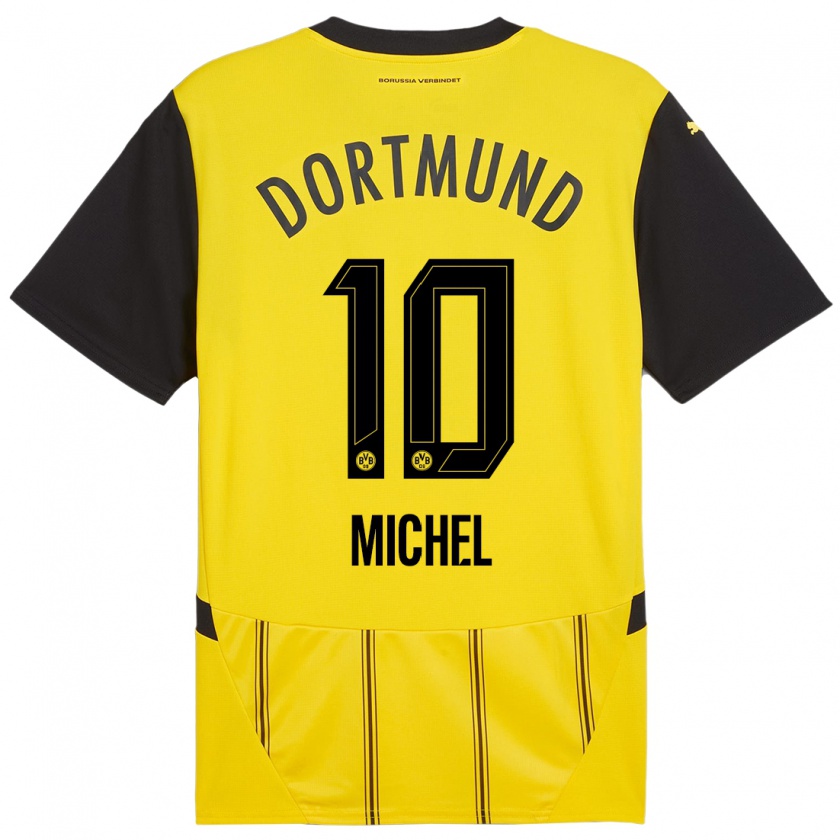 Kandiny Damen Falko Michel #10 Gelb Schwarz Heimtrikot Trikot 2024/25 T-Shirt