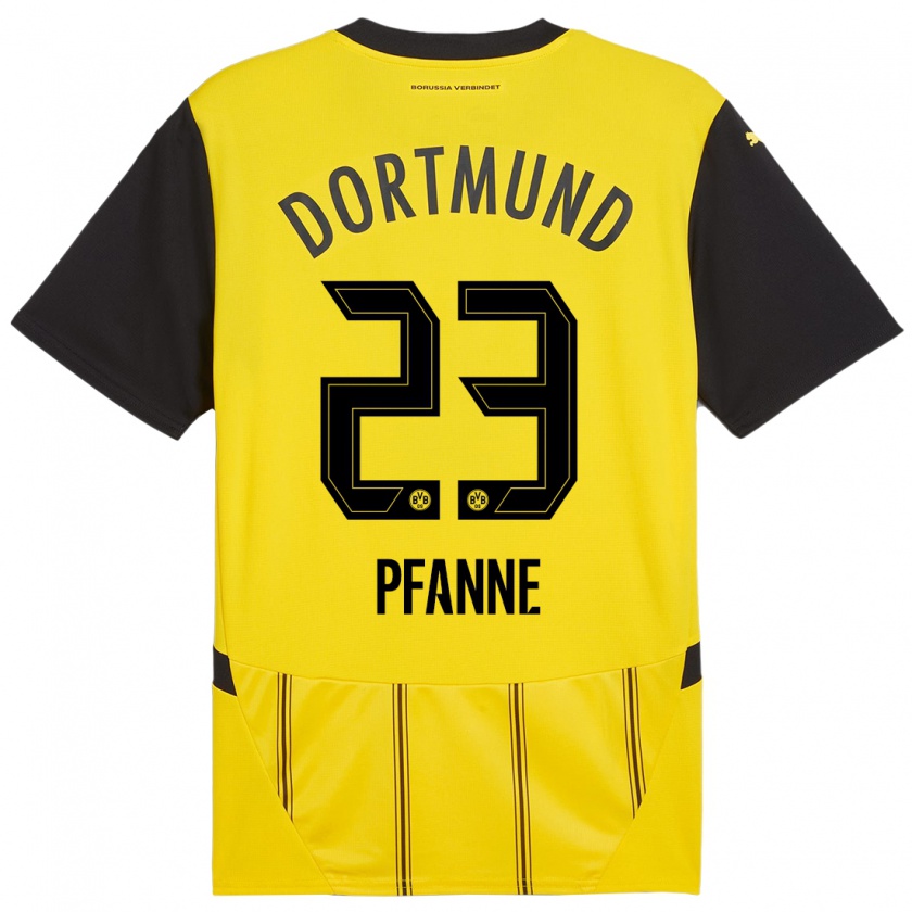 Kandiny Damen Franz Pfanne #23 Gelb Schwarz Heimtrikot Trikot 2024/25 T-Shirt