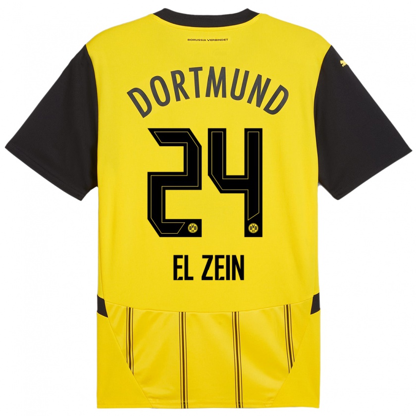 Kandiny Damen Abu-Bekir Omer El-Zein #24 Gelb Schwarz Heimtrikot Trikot 2024/25 T-Shirt