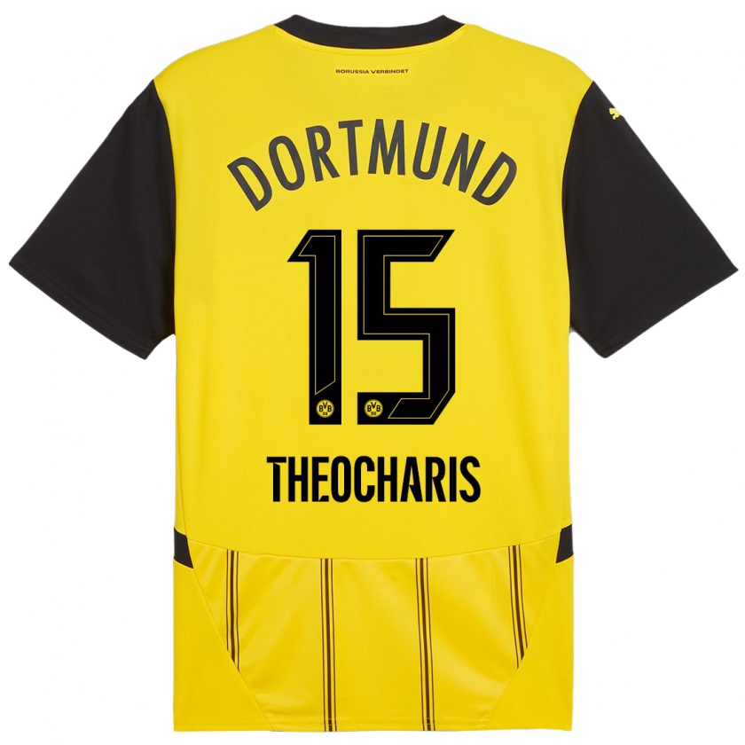 Kandiny Damen Elefterios Theocharis #15 Gelb Schwarz Heimtrikot Trikot 2024/25 T-Shirt