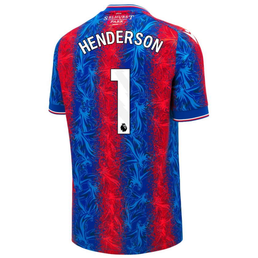 Kandiny Damen Dean Henderson #1 Rot Blauen Streifen Heimtrikot Trikot 2024/25 T-Shirt