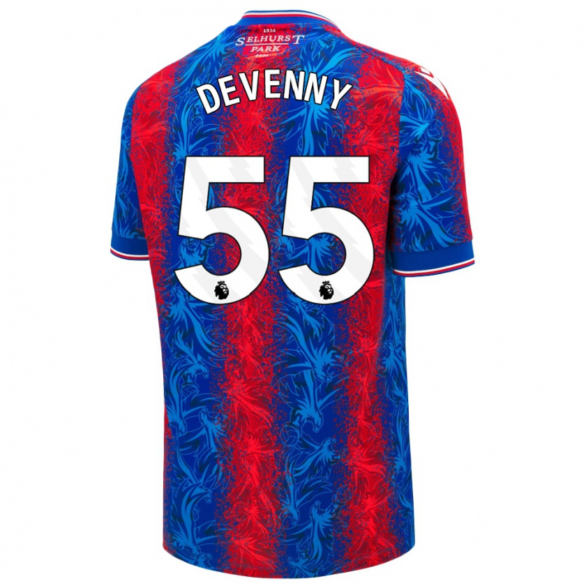 Kandiny Damen Justin Devenny #55 Rot Blauen Streifen Heimtrikot Trikot 2024/25 T-Shirt