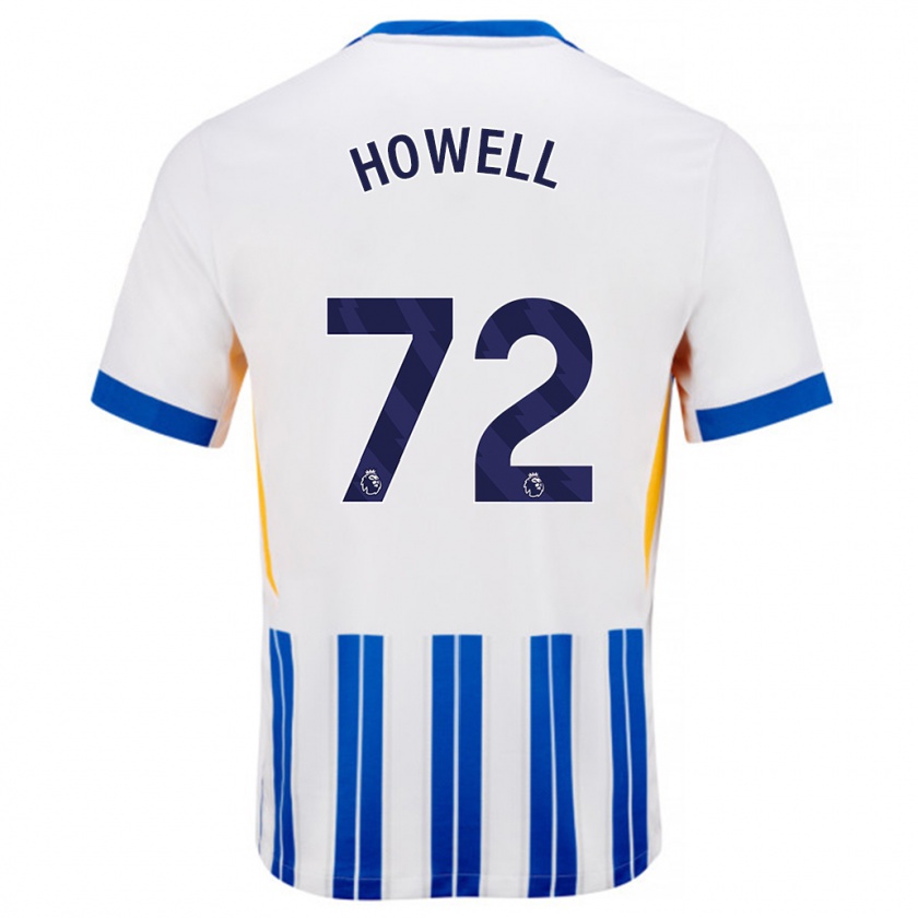 Kandiny Damen Harry Howell #72 Weiß Blaue Nadelstreifen Heimtrikot Trikot 2024/25 T-Shirt